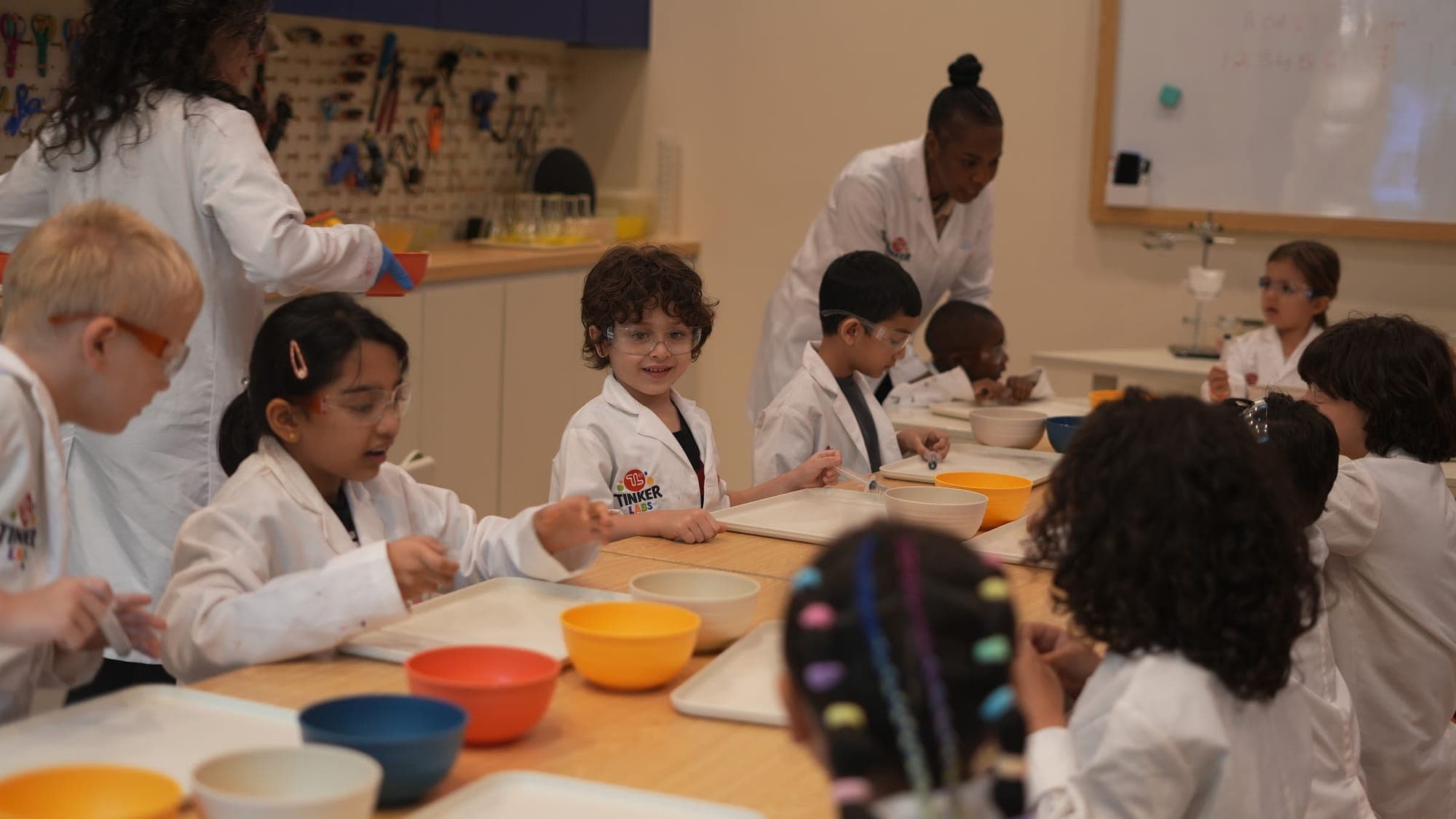 Campers at the lab bench